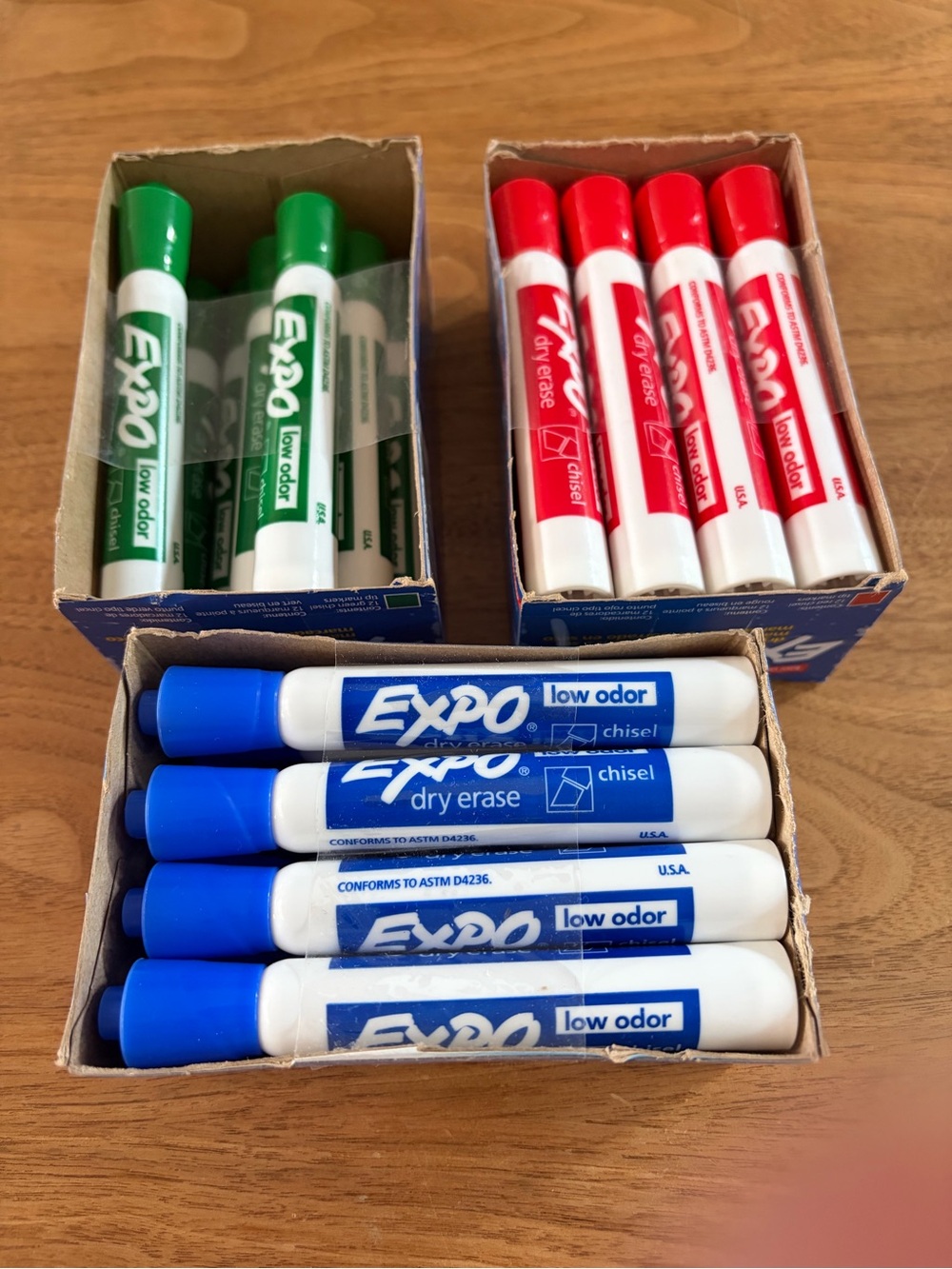 Dry Erase Markers - Assorted Colors (Blue, Red, Green)